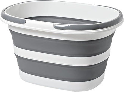 Goderewild Large Collapsible Bucket 4.2 Gallon (16L) for House Cleaning, Camping, and More - Space Saving, Multiuse Water Bucket for Cleaning Mop - Lightweight and Portable (Grey-1)