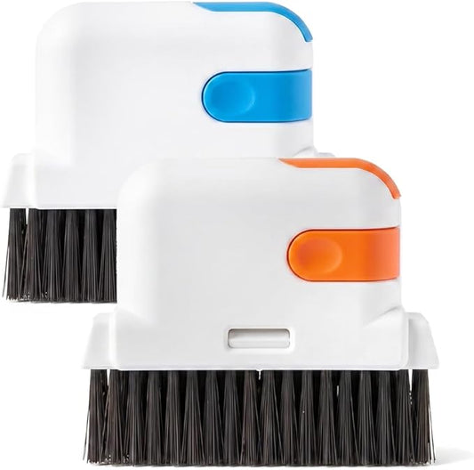 3 in 1 Groove Cleaning Brush, 2026 New Window Track Cleaning Tool with Hard Bristles and Hidden Scraper, Multifunctional Crevice Brush for Sliding Door Track, Window Seal, Sill, Kitchen (2pcs)