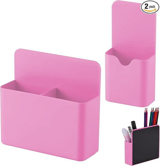 KITANIS Magnetic Pen Holder,2 Pack Magnetic Dry Erase Marker Holder with Generous Compartments,Strong Magnet Storage Marker Pen Pencil Organizer for Refrigerator,Whiteboard,Locker Accessories