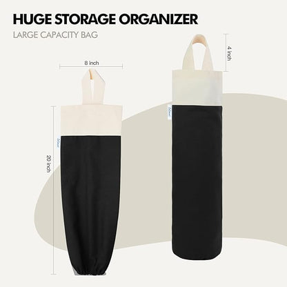 Plastic Bag Holder, Wall Mount Grocery Bag Holder for Plastic Bags Storage, Cotton Shopping Garbage Sack Organizer, Large Trash Bag Dispenser for Home Kitchen Decor