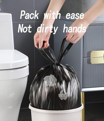 100 Count 4 Gallon Small Black Trash Bags, Durable PE Material, Handles, Breakpoints, 46x60cm