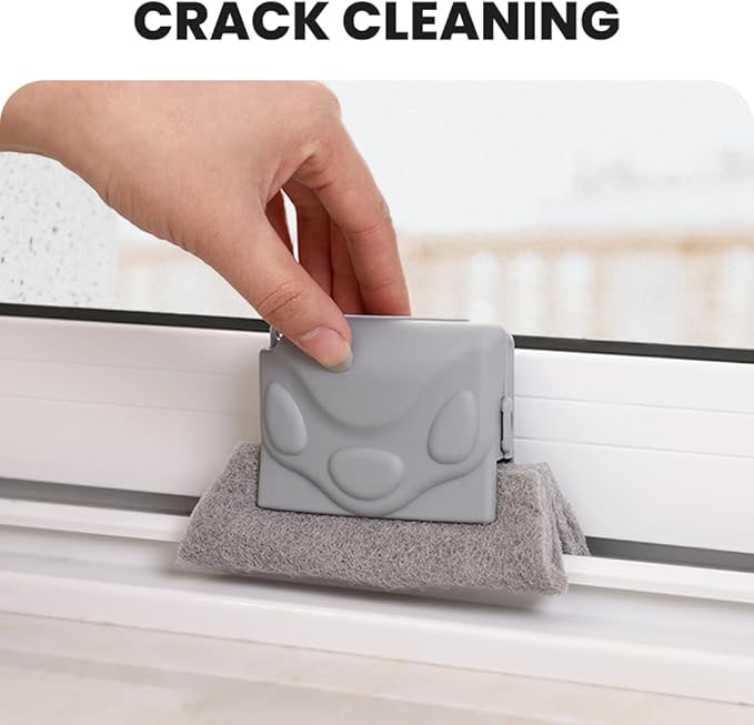 Window Groove Cleaning Brush, Hand-held Magic Window Track Cleaner Tools Set, Groove Gap Cleaning Brush Window or Sliding Door Track Cleaner for Sliding Door, Sill, Tile Lines, Shutter (#3)
