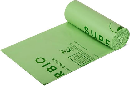 SUPERBIO 33 Gallon Compostable Yard Waste Bags, Lawn & Leaf Bags, 40 Count, ASTM D6400, BPI and OK compost INDUSTRIAL