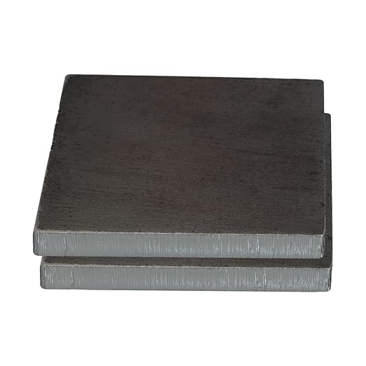 Weldable 5/16 Inch Hot Rolled Mild Steel Plate Mill Finish (2 x 2 Inch, Pack of 2) - Made in USA