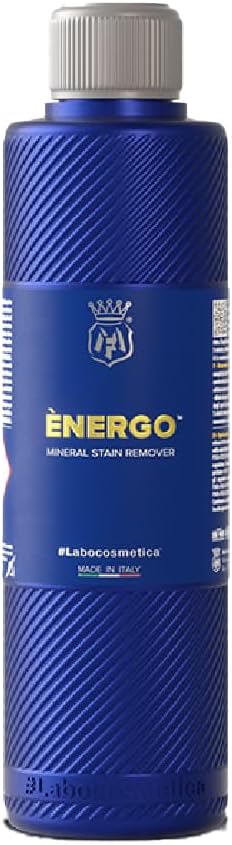 Labocosmetica ENERGO Mineral Stain Remover | Acid Gel For Water Spot Etching On Paint & Glass | Clings To Dissolve Calcium Silica & Salt Deposits Then Wipes & Rinses Clean | 250 Milliliters