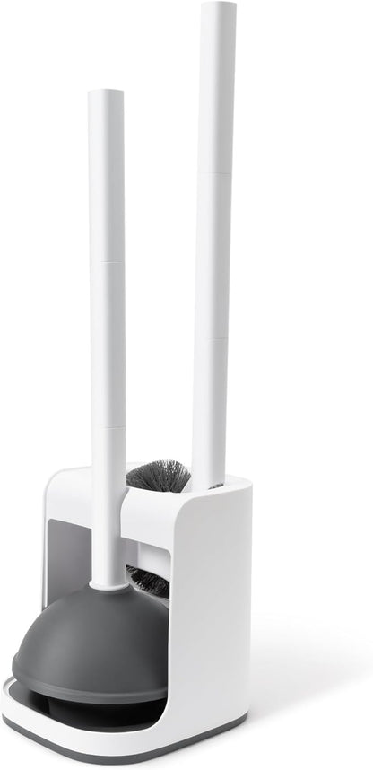IVYROLL Toilet Brush and Plunger Set Hidden, S-Shaped Toilet Brush Plunger Combo, Perfect for Homes, Apartments & Bathrooms
