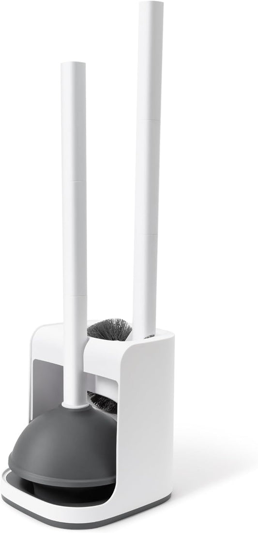 IVYROLL Toilet Brush and Plunger Set Hidden, S-Shaped Toilet Brush Plunger Combo, Perfect for Homes, Apartments & Bathrooms