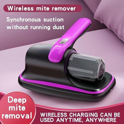 Rechargeable Handheld Bed Vacuum Cleaner, Super Suction and Low Noise, UV, Washable Filter for Deep Cleaning, Cordless Mattress Vacuum Cleaner, Effectively Cleans Beds, Sofas, Pet Hair and Carpets
