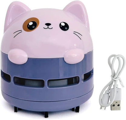 allydrew Mini Portable USB Desktop Vacuum, Lilac Kitty