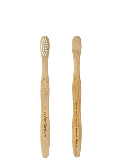 Brush with Bamboo Toothbrush with Plant-Based Bristles, Organic Bamboo, BPA-Free, Eco-Friendly, 100% Biobased, Soft Bristles, Zero Waste, Dental Care Product - 4 Pack