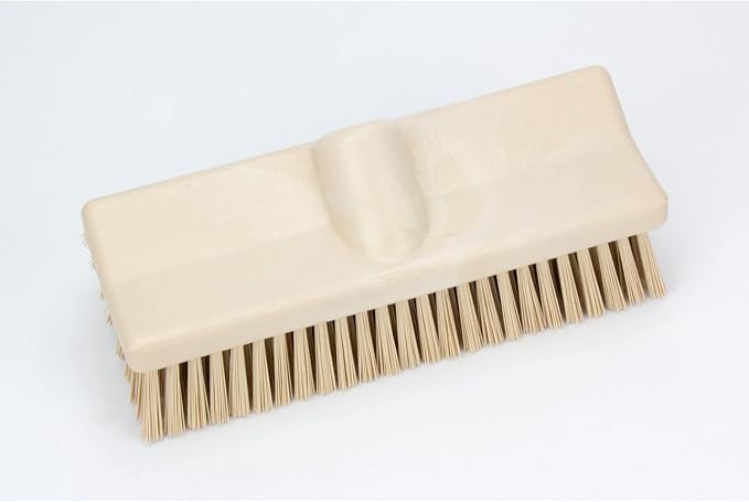 SPARTA 40423EC25 Plastic Floor Scrub Brush, Wall Brush, Equipment Brush With Nonabsorbent Bristles For Industrial Kitchens, Hospitals, Commercial Cleaning, 4 Inches, Tan, (Pack of 2)