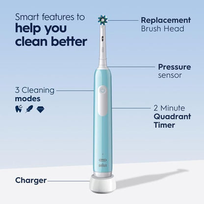 Oral-B Pro 1000 CrossAction Electric Toothbrush,Green,(Pack of 3)