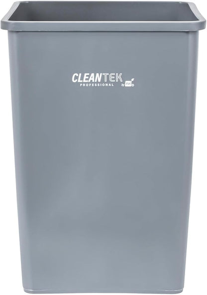 Restaurantware-Clean Tek Professional 35 Gallon Trash Can, 1 Square Waste Basket - Space Saving, Heavy-Duty, Gray Plastic Garbage Bin, For Commercial Space, Office, Store, Restaurant, And More