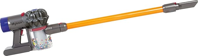 Casdon Dyson Cordless Vacuum Interactive & Officially Licensed Toy Dyson Vacuum for Children Aged 3+ Realistic Role-Play Fun, Purple and Orange