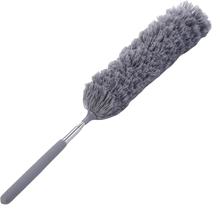 Fiber Dusting Brush, Multifunctional Extendable Dusting Wand, Washable Ceiling Duster, Cobweb Ceiling Duster with Extension Pole, Cleaning Feather Dusters for Cleaning Ceiling Fan Furniture