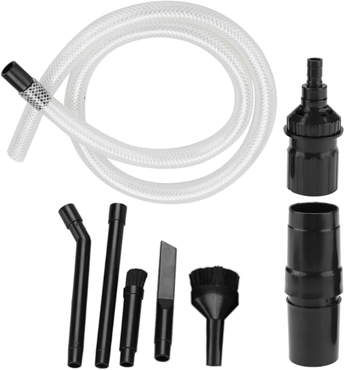 8-Piece Universal Micro Shop Vacuum Kit - Flexible and Multi-Purpose Vacuum Attachments - Crevice Tool, Brush, Nozzle, and Extension Wands, Ideal Shop Vac Attachment Replacement