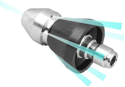 MIZORLIE Pressure Washer Sewer Jetter Nozzle with Stainless Steel, Durable Design Sewer Jet Nozzle,Pressure Drain Jetter Hose Nozzle,3/8'' Quickly Connector, 5000 PSI Orifice 6.5