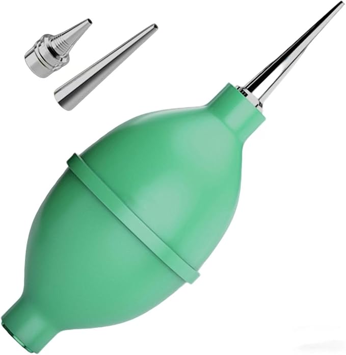 Air Duster, Large Dust Ball Hair Dryer Manual Silicone Blow Pump Cleaning Tool Coffee Grinder, Camera, Keyboard, Watch Dust Removal Tool Coffee Cleaning Tool (Green)