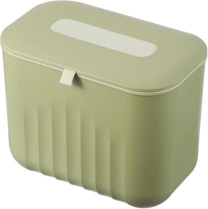 uxcell Kitchen Compost Bin Hanging Small Trash Can, 7L/1.8Gallon Trash Can, Green