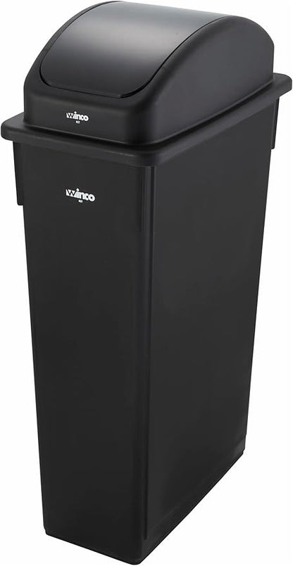 Winco Plastic Trash Can Cover, Black, 23-Inch