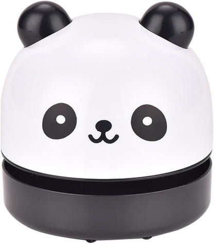 Cartoon Panda Mini Desktop Vacuum Cleaner Handheld Household Rubber Scrap Cleaner-black and white