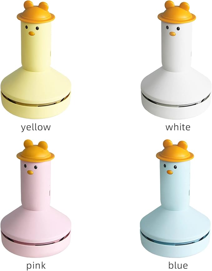 MSUIINT Portable Hand Vacuum Cleaner Desktop Vacuum Cleaner, Handheld Cordless Cleaner for Dust, Mini Table Dust Sweeper Cute Cartoon Eraser Pen Scrap Keyboard Cleaner for Home Desk, Yellow