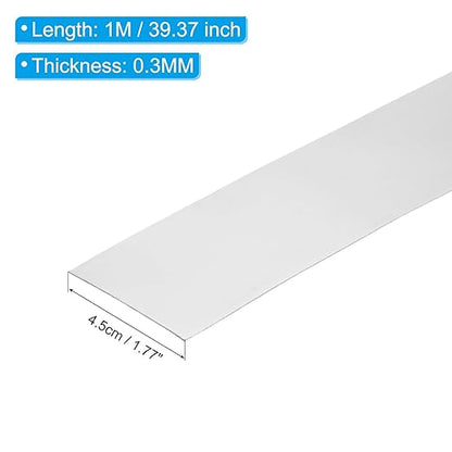 PATIKIL 4.5cm X1M Stainless Steel Foil Roll, 1pcs 304 Stainless Steel Flashing Roll Roofing Sheet Metal Roll 0.3mm Shim for Roofs Gutters Machinery