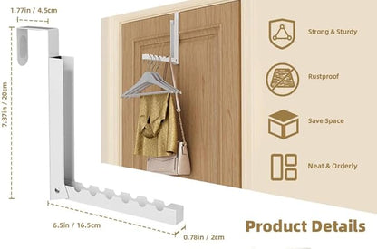 ZMBESUP Over The Door Hanger Folding Clothes Drying Rack, Folding Hanging Coat Rack for Indoor Laundry Room Compact Small Space Foldable Portable Clothing Hanger Hook Collapsible- 4 Pack (White)