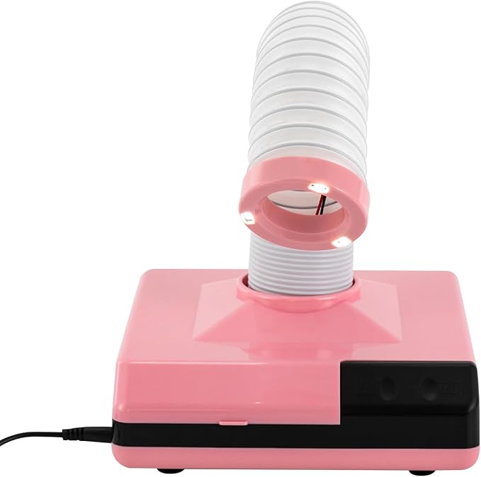 Nail Dust Collector, 60W 2 in 1 Powerful Mini Desktop Vacuum Cleaner, Dental Polishing Dust Collector, Dust Suction Machine with Large Caliber Vacuum Cleaner Hose for Dental Lab Nail Salon (Pink)