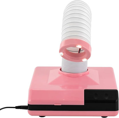 Nail Dust Collector, 60W 2 in 1 Powerful Mini Desktop Vacuum Cleaner, Dental Polishing Dust Collector, Dust Suction Machine with Large Caliber Vacuum Cleaner Hose for Dental Lab Nail Salon (Pink)