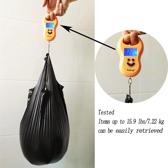 100 Count 4 Gallon Small Black Trash Bags, Durable PE Material, Handles, Breakpoints, 46x60cm