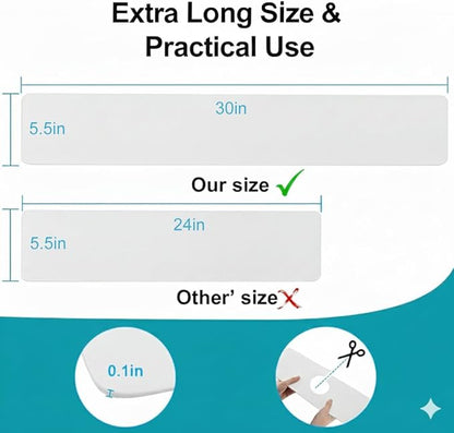 Customizable Faucet Mat for Kitchen Sink: 30"Lx5.5"W Long Absorbent Edge Protector & Splash Guard for Large Double bowl Sink- Cut to Fit 2, 3, 4 Holes Faucet & Irregular Sink with Soap Dispenser