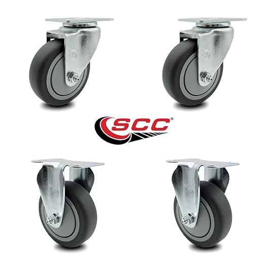 Rubbermaid Cube Replacement Swivel and Rigid Caster Set Quiet Fits Rubbermaid Cube Utility Truck