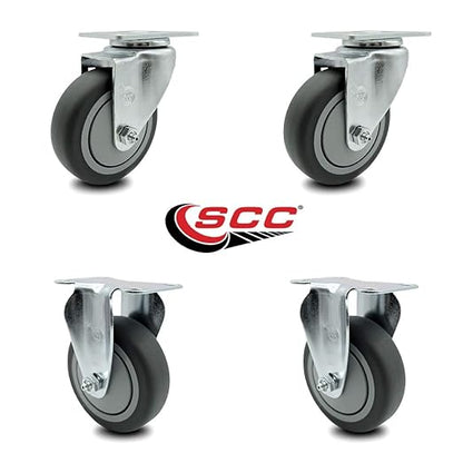 Rubbermaid Cube Replacement Swivel and Rigid Caster Set Quiet Fits Rubbermaid Cube Utility Truck