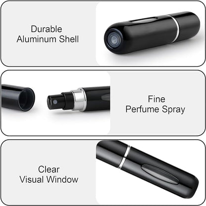 5PCS Cologne Travel Bottle, Perfume Travel Refillable, Perfume Atomizer, Mini Spray Bottle and Small Cologne Sprayer for Daily Use