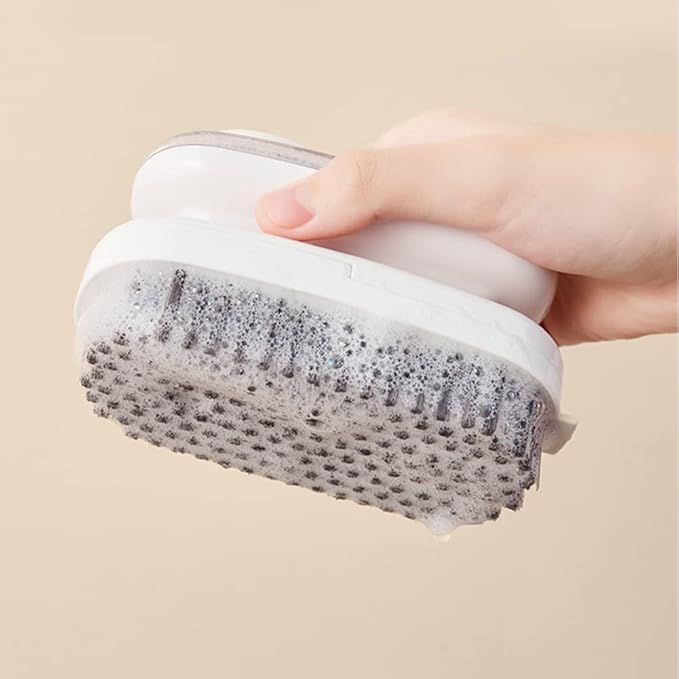 Scrub Brush, Soap Dispensing Palm Brush Household Cleaning Tools Washing Brush for Laundry Cloth Shoe Curtain Tablecloth