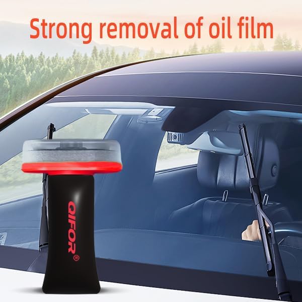 Oil Film Remover for Car Windshields and Windows, Automotive Glass Cleaner for Oil Residue & Road Grime, Improves Visibility & Safe Driving (2 PCS)