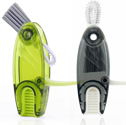 4 in 1 Cup Lid Cleaning Brush Set Multifunctional Bottle Brush Cleaner Tiny Bottle Cup Lid Brush Straw Cleaner Tools Mini Silicone Bottle Cup-Holder Cleaner with Hook Remover Green+Grey