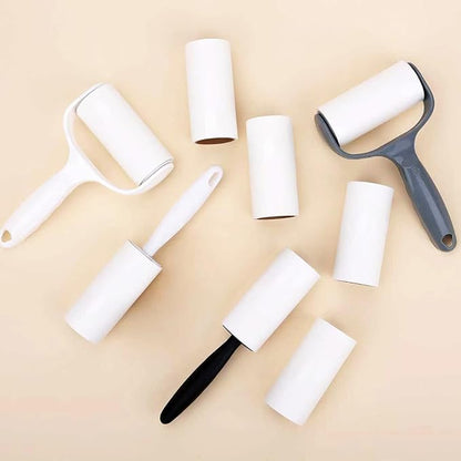 Lint Roller for Clothes Extra Sticky Pet Hair Removal Roller with Refills, Refillable Handle with 4 Sticky Rolls (Black Stick)