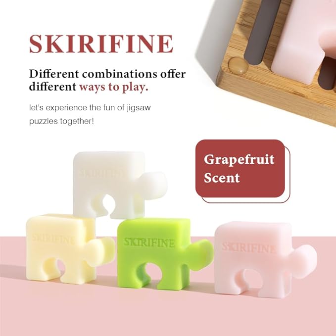 Puzzle-Shaped Grapefruit Solid Shampoo Bar - Energizing & Clarifying for Oily Hair - Invigorating Scent, Vegan & Zero-Waste (3.5oz)