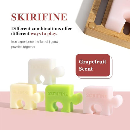 Puzzle-Shaped Grapefruit Solid Shampoo Bar - Energizing & Clarifying for Oily Hair - Invigorating Scent, Vegan & Zero-Waste (3.5oz)