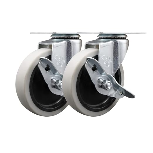 Rubbermaid Mobile Work Center 7734-88 Replacement Swivel Caster with Brake – Fits Rubbermaid Mobile Work Center 7734-88 – Set of 2 – Service Caster Brand