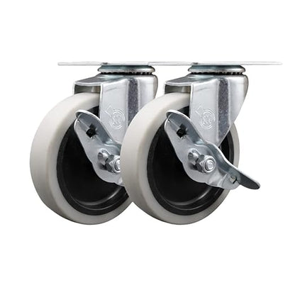 Rubbermaid Mobile Work Center 7734-88 Replacement Swivel Caster with Brake – Fits Rubbermaid Mobile Work Center 7734-88 – Set of 2 – Service Caster Brand
