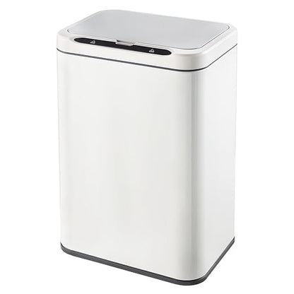 ELPHECO Stainless Steel Office Trash Can Motion Sensor Garbage Can Touchless Smart Trash Can Automatic Waste Bin for Kitchen, Office, Bathroom (White, 5.5 Gallons)