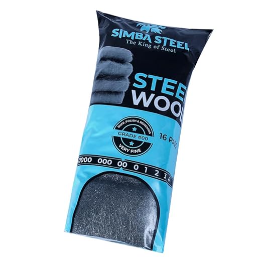 Steel Wool Grade # 00 - Very Fine Grade - 16 Pads Multi-use for Buffing, Polish, Removing Grease, Cleaning Metal, Multi-Purpose (#00-16 Pads)