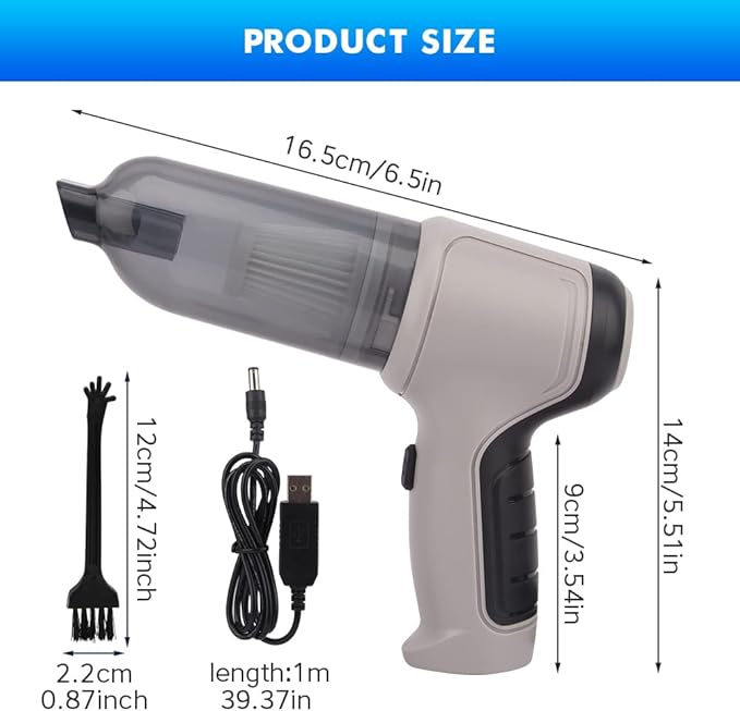 Handheld Vacuum Cleaner, 3-in-1 Cordless Car Vacuum Cleaner Rechargeable 120W/9000PA High Power, Portable Wet Dry Mini Vacuum for Car Home Pet Hair