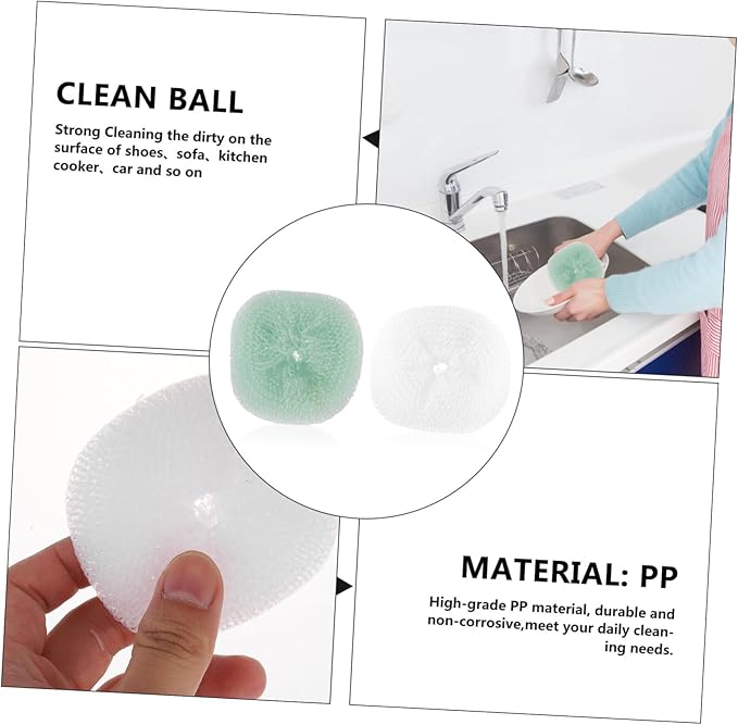 KOMBIUDA 12pcs Multi-Functional Household Cleaning Balls for Pots and Dishes Strong Scouring Power Durable Material for Kitchen and Outdoor Cleaning Tasks