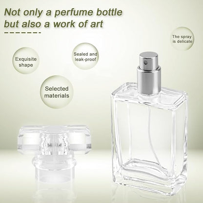 Enenes 8 Pack 30ml/1Oz Refillable Glass Perfume Bottles - Premium Square Atomizer Spray Bottles, Leak-Proof Portable Empty Perfume Containers for Travel, Purse, Gym & Home Office Use