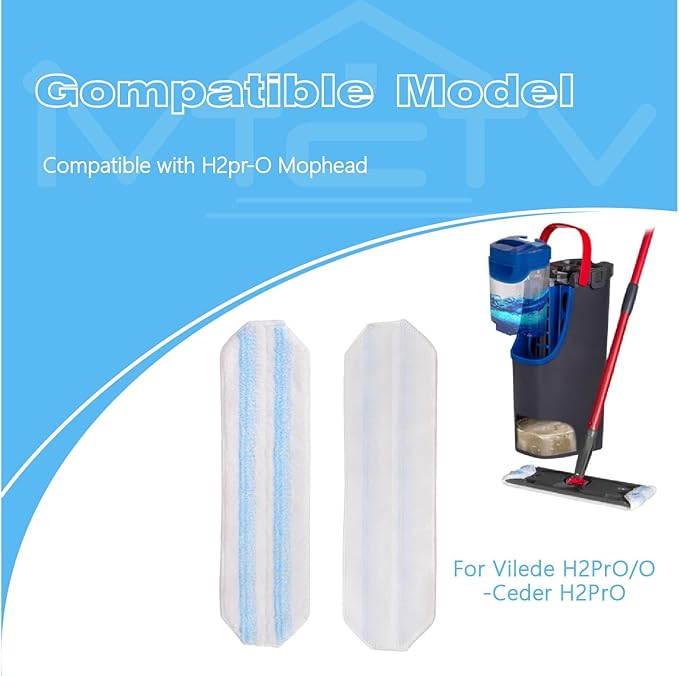 3-Pack Replacement Mop Pads for O-Cedar H2prO/ Vileda H2prO Flat Mop System | Washable Reusable Microfiber Pads