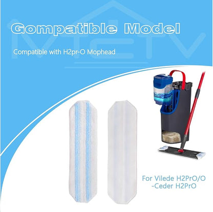 5-Pack Replacement Mop Pads for O-Cedar H2prO/ Vileda H2prO Flat Mop System | Washable Reusable Microfiber Pads